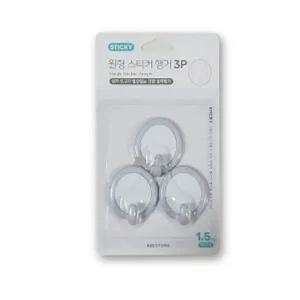 원형 스티커 행거 3P 옷걸이 수건걸이 고리 도어훅