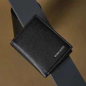 [콩심팥심]솔리드 패턴 로고 포인트 슬림핏 중지갑 40대남자반지갑