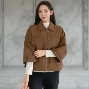 [다잇템] 여성 탱크 빅사이즈 세무 더블포켓 카라넥 재킷