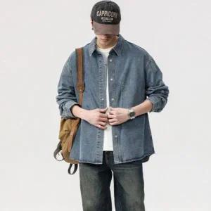 캐주얼 베이직 데님자켓 남성 간절기 바람막이 청재킷