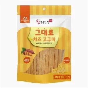 강아지 치즈 고구마말이 연어맛 스틱 250g 1P 간식 반려견고기말이육포