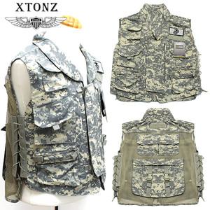엑스톤즈 정품 밀리터리 조끼 ACU픽셀 등산 캠핑 낚시