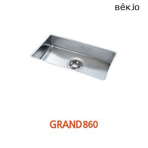 백조씽크 그랜드 860/GRAND860 사각 라운드 싱크볼 스텐레스 배수구 포함