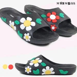 [뮤즈몰] AD1801 / 발편한 여성 쿠션 꽃슬리퍼/사무실/실내/뮬/여름/플라워/욕실/거실/신발
