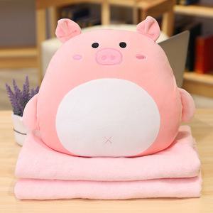 므뮤 인형 쿠션 + 투인원 회사 학생 무릎 담요 A3 혼합색상 쿠션(38cm) 담요(1.7 x 1m)