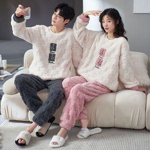 스타일아유 겨울 깅엄 체크 극세사 커플 수면잠옷 상하세트 홈웨어 파자마 세트 4컬러 SE1274