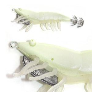 새우에기 새우웜 야광 축광 쭈갑문 자작 채비 빤짝이 래틀 소리나는에기