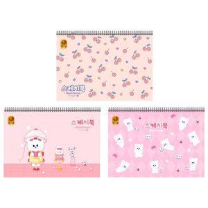 모닝글로리 3000 초등스케치북(B) (항균) 여아용 26매/랜덤