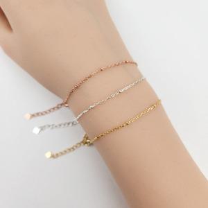 실버 925 팔찌 얇은 은팔찌 미니 볼달린 체인 예쁜 실버 골드 핑크골드 1171