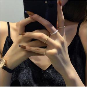 [G31N0R7]진주 회오리 레이어드 금반지4P