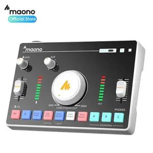 [마오노]캐스터 AMC2 NEO 화이트 스트리밍 오디오 믹서 휴대용 블루투스 오디오 인터페이스