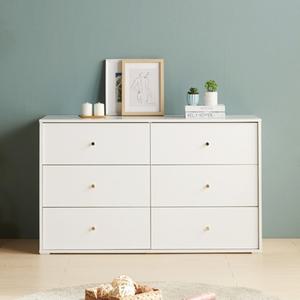 [보루네오]골드 단추 속깊은 3단 6칸 광폭 서랍장 (가로 1.2m, 높이 71cm, 깊이 50cm)