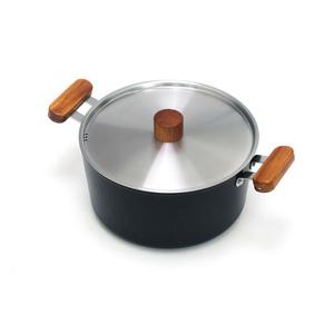 IH 국내산 오슬로 원목손잡이 양수냄비 20cm 24cm 스팀홀 가정용냄비 국 탕 찌개 이유식 다용도