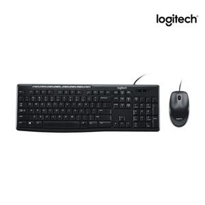 로지텍코리아 MK200 사무용 유선 키보드 마우스 세트 블랙 정품