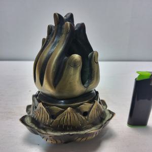 황동 연꽃문 부처님합장 향로 높이15cm 무게386g 단초마을 골동품/수집품/도자기