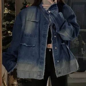 [하프클럽/셀러허브_여성트랜드패션]ONM 여성 청 자켓 빈티지 컷팅 워싱 데