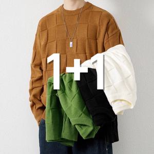 [노프라브럼]1+1 남녀공용 앙고라 오버핏 라운드 니트 4컬러