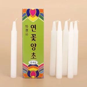 6개입 흰색초 제사양초 불교양초 무향초 일반양초