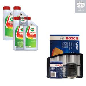 YF 소나타 2.0 LPI 누우엔진 캐스트롤 GTX SP C2 C3 5W30 4L 엔진오일+필터 세트 1182-2453