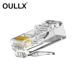 OULLX 이더넷 케이블 모듈 플러그 네트워크 커넥터 금도금 크리스탈 헤드 50U Cat6 Cat6e RJ45 1000Mbps 20