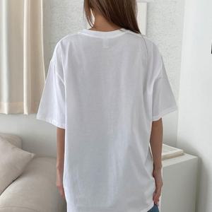|CST8C0C|레터링 박스반팔티 루즈핏 여성면티 흰색 힙커버