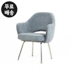 [벤티스가구]루쏘 패브릭 암 체어 의자 라운지 까페 식탁 편한 테이블 거실 주방(스프링블루)