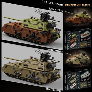 RC 레고 호환 PANZER VIII MAUS 탱크 빌딩 성인 고난이도 전기 리모컨 장난감 소년 2 차 세계 대전 조립 모