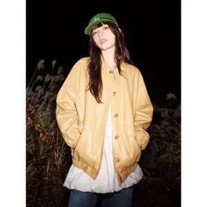 [롯데백화점]씨씨콜렉트 크링클 페이크 레더 자켓 C251PSF511