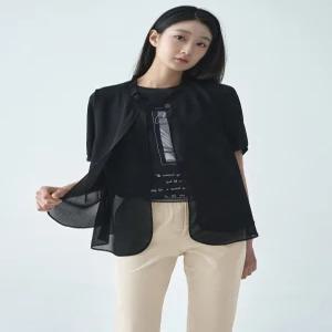 [지센]폴리 쉬폰 베스트 LCVTO522_BK