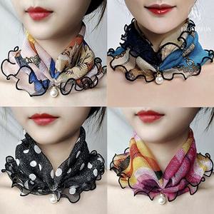 진주 스카프 쁘띠 패션 여름 방도 목 주름 가리개 여자 여성 봄 가을 엄마 할머니