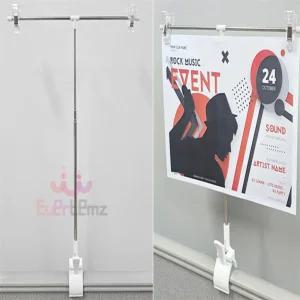 에버템즈 스텐 T자 걸이 POP 게시물 꽂이 거치대 집게형 POP게시대 A3POP스탠드 전단지거치대 리플렛진열대