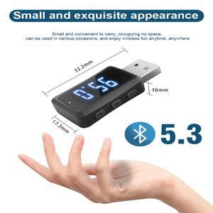 LED 디스플레이가 있는 블루투스 5.3 자동차 FM 송신기 리시버, USB 무선 핸즈프리 통화, 미니 전원, 라디