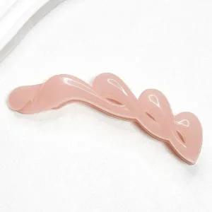 여성 올림 머리 포니테일 헤어 예쁜 바나나 핀 피치 (WFI4POW)