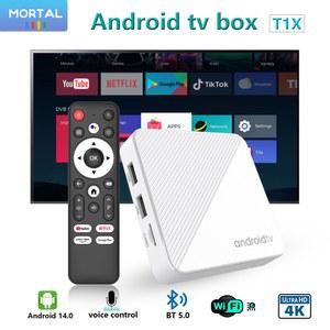 셋톱박스 Mortal T1X 안드로이드 14 스트리밍 TV 박스 Wifi6 1000M 스마트 8K 4K 홈시어터 Allwinner H313 쿼드 코어 넷플릭스 블루투스 크롬캐스트