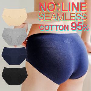 B1617코튼 95% 면 무봉제 심리스 여성 팬티 노라인 여자 팬티
