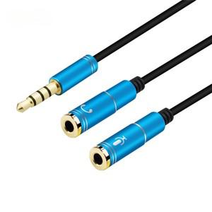 3.5mm 오디오 분배기 케이블 연장 남성 2 잭 마이크 Y Aux 전화 PC MP3 헤드폰