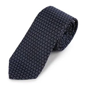 라프리마 페라가모 간치니 자카드 실크 넥타이 35-1225 NAVY 778644