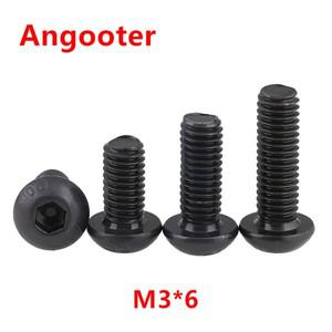 호환 100PCS ISO7380 M3 x 6 검정색 강스틸 10.9 등급 둥근 머리 나사 M3X6 육각 소켓 단추 캡 볼트