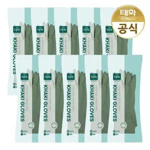 [태화] 컬러 고무장갑 중형 M 카키 X 10개