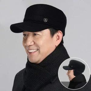 [콩심팥심]어르신 중년 방한모 귀달이 모자 방한 볼캡 보온귀달이모자 털방울귀달이모자 어른용방한모자