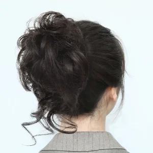애교 똥머리 웨이브 헤어 밴드/올림/머리/가발/집게/집게핀/가채/당고/똑딱이/패션/여자/부분/묶음/뒷머리