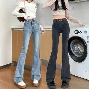 [ 품절임박 -30% ] DE-8985/ 여자여성 부츠컷 나팔바지 슬림핏청바지 키작녀 키큰녀 하이웨스트