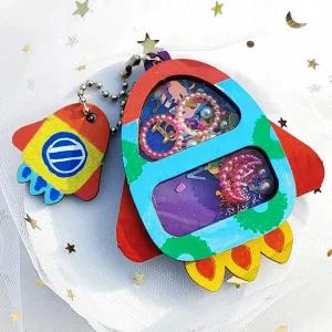 우주로켓 쉐이커 키링 우주선 열쇠고리만들기 공예수업 문화강좌 공작놀이 집콕놀이