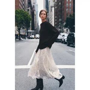 ZARA 자라 스티치 디테일 니트 스웨터 - 브라운[6771135700]