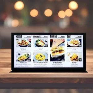 국산 개폐식 하단 받침 테이블형 LED 라이트패널 60x30cm 업소 철제배너 스탠딩