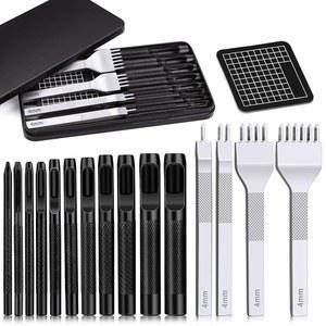가죽 구멍 펀치, 스티칭 4mm 1/2/4/6 도구, 공예용 벨트 펀처, 벨트, 시계 밴드, 스트랩 DIY 작업