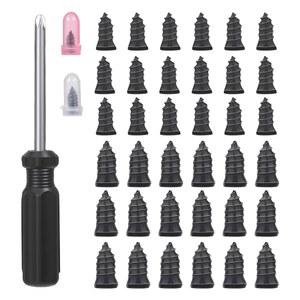 36pcs 타이어 수리 고무 스터드, 진공 키트 나선형 나사 플러그 퀵 도구, 오토바이, 트럭, 트랙터 플랫 DIY