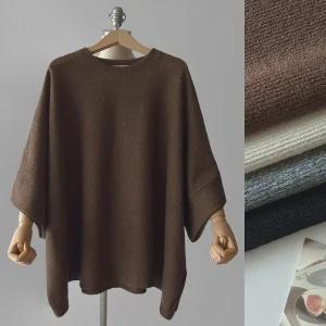 메이플 루즈핏 오버핏 빅사이즈 여성 박스핏 롱 가을 긴팔 니트