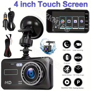 4인치 터치스크린 차량용 블랙박스 1080P HD 전후방 듀얼 촬영 지원