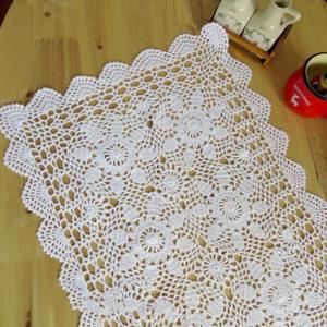 40x60cm 빈티지 직사각형 코튼 크로 셰 뜨개질 레이스 테이블 천으로 소형 식탁보 주방 다이닝 매트 중공
